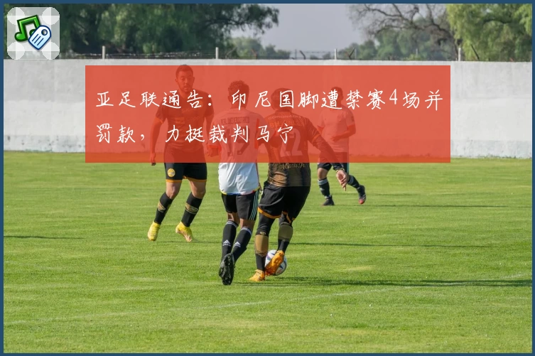 亚足联通告：印尼国脚遭禁赛4场并罚款，力挺裁判马宁